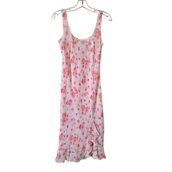 Ann Taylor Women's Pink Dress Floral Print 100% Silk Size 4 Coquete Romantic Y2k - Picture 1 of 5